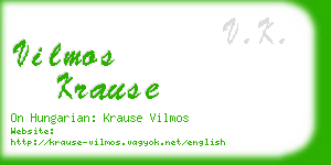 vilmos krause business card